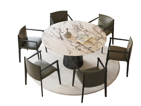 B & B Modern Dining Table and Chair Round Dining Table