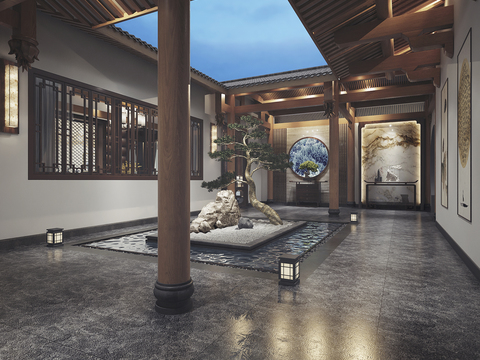 Chinese Villa Courtyard