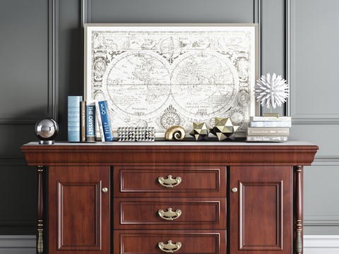 European-style sideboard decoration