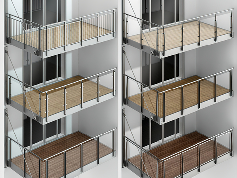 modern residential building balcony glass railing