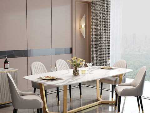 Modern marble dining table and chairs free