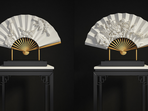 Chinese-style relief folding fan ornaments