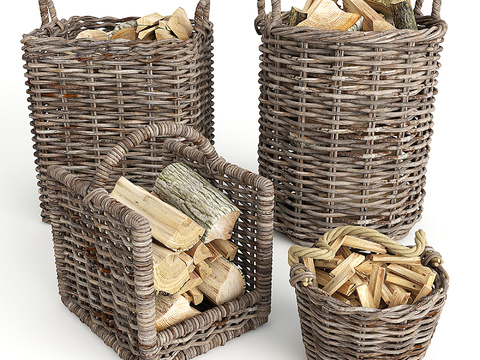 Rotang bamboo basket storage basket firewood