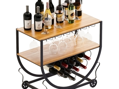 Modern Hand-propelled Dining Car Wine Rack