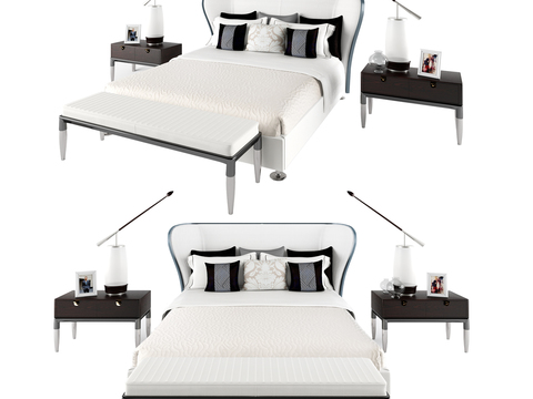 Giorgetti modern leather double bed