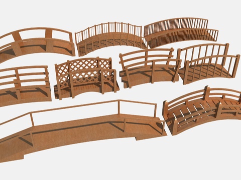 New Chinese Arch Bridge Courtyard Wooden Bridge Component