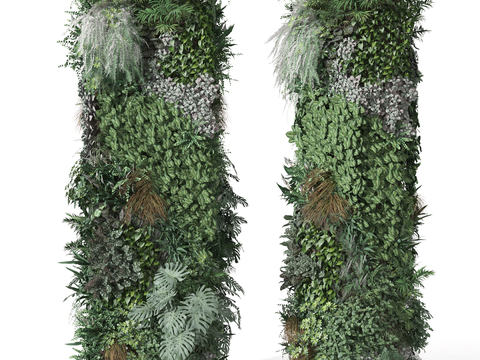 Modern Green Plant Wall Column