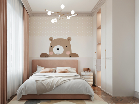 Modern girl room kids Bedroom free