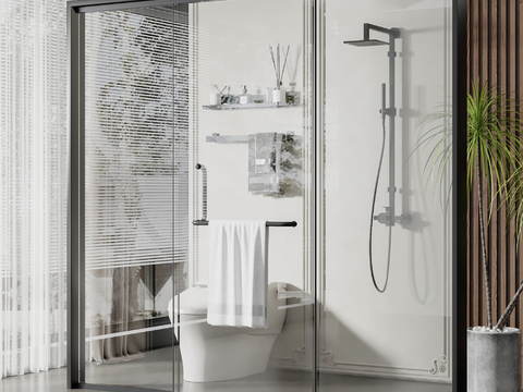 Modern shower room partition glass door