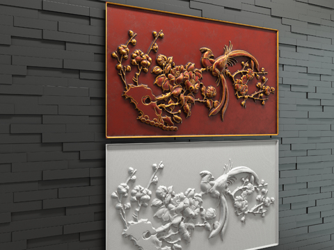 Chinese creative flower and bird relief