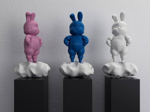 Modern Cartoon Rabbit Sculpture