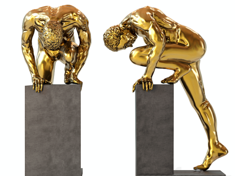 Modern Affordable Luxury Style Brass Figure Sculpture Free