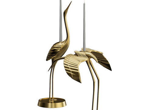 Modern Affordable Luxury Style Metal Crane Candle Holder Free