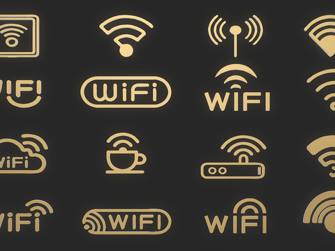 Modern WiFi metal logo