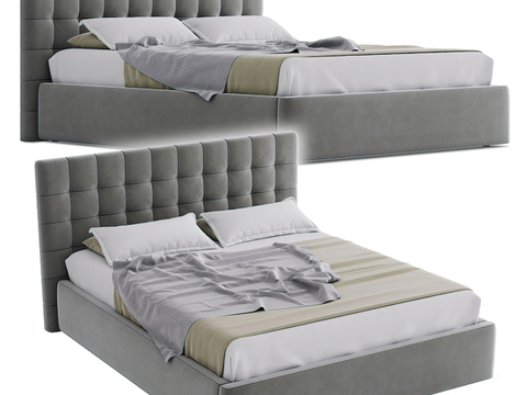 Modern gray double bed free