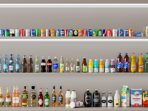 Beverage Milk Soda Mineral Water Beer Cans Wine Bottle