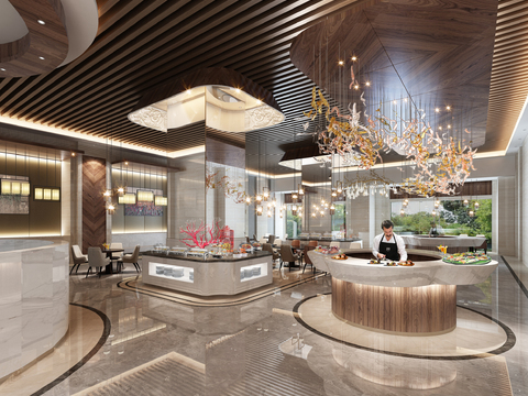 Modern Affordable Luxury Style Hotel Buffet Restaurant