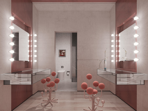 Modern Minimalist Makeup Room Bathroom