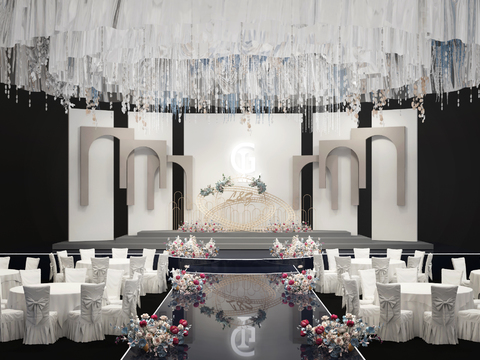 Modern Wedding Stage Art Display