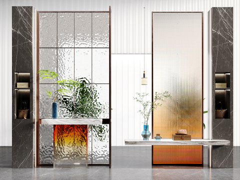 Entrance glass partition screen