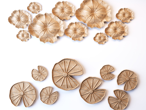 New Chinese solid wood lotus leaf wall decoration pendant