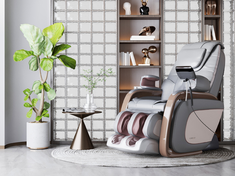 Modern gray leather smart massage chair