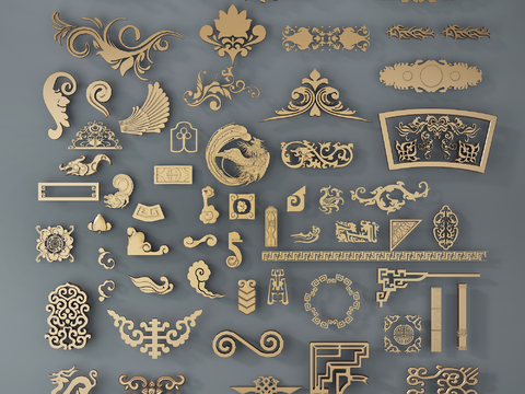 New Chinese-style Metal Carving Carved Components