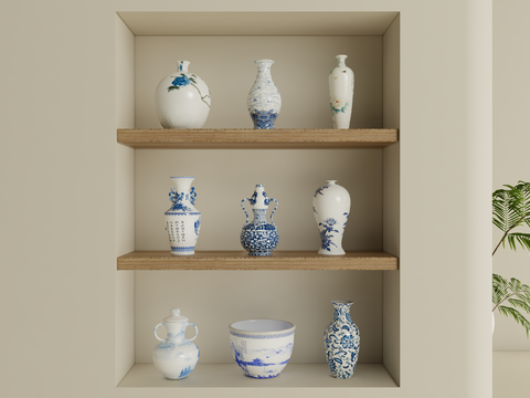 Blue and White Porcelain Ceramic Ware