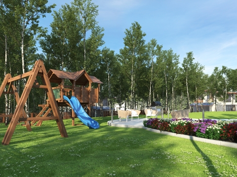 Modern Garden Landscape Children's Paradise