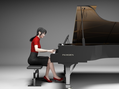 Modern Piano Playing Beautiful Characters