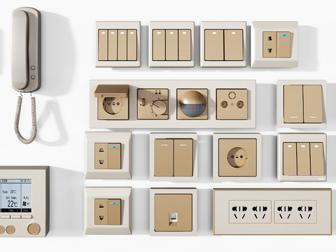 Modern switch socket intercom phone combination