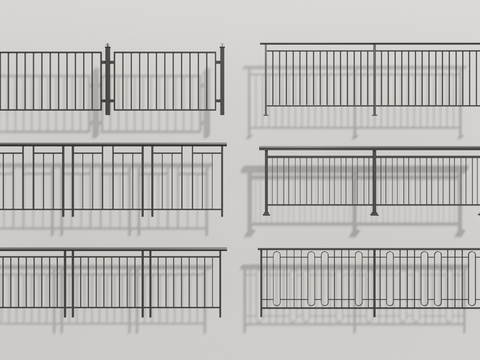 Modern wrought iron railing handrail