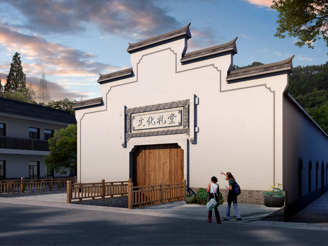 new chinese auditorium exterior psd