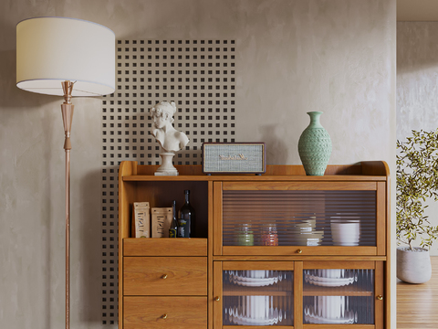 Middle Style Sideboard Tea Cabinet