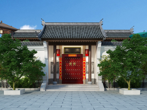 Chinese-style ancient courtyard house