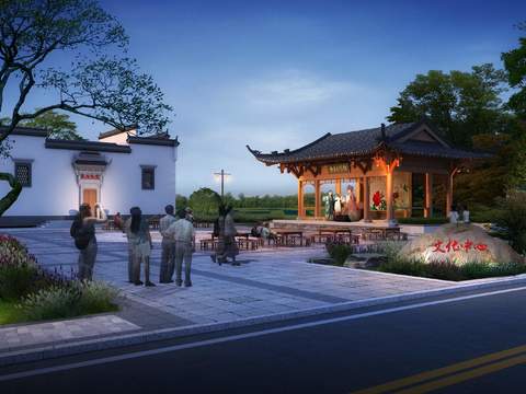 Chinese Chinese Ancient Architecture landscape psd