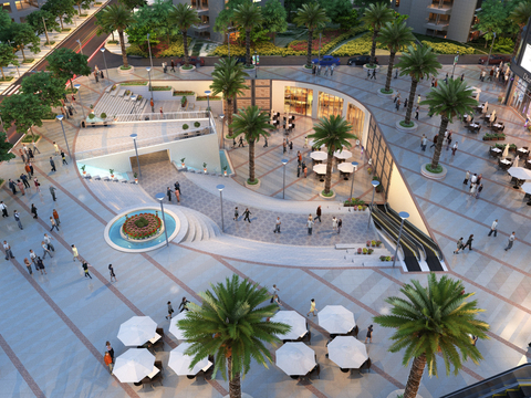 Modern Mall Square Landscape