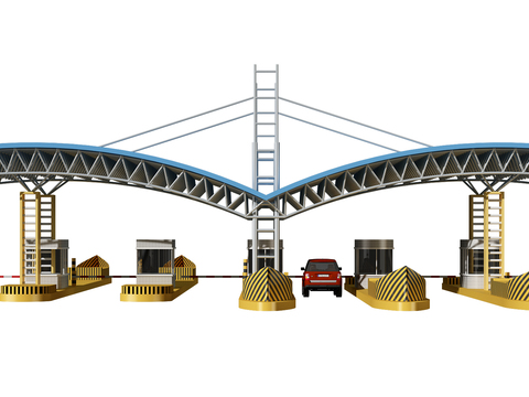 Modern highway toll station canopy