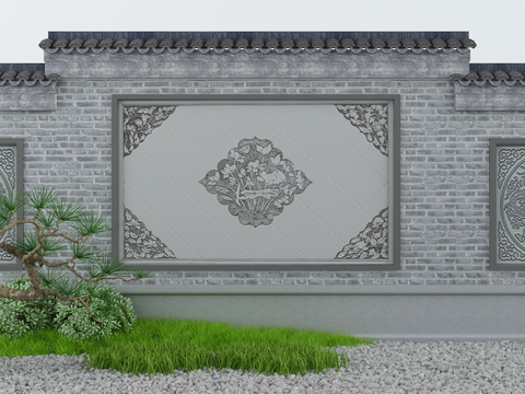 Courtyard wall landscape sketch