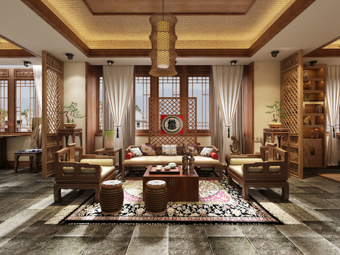 Chinese Homestay Hotel Reception Area