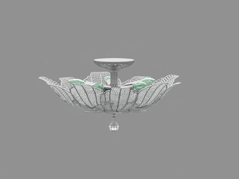 New Chinese Classical Metal Crystal Lotus Art Chandelier Free