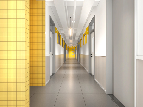 Modern School Corridor