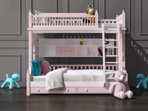 Jane European solid wood bunk bed for children