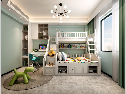 Modern bunk kids Bedroom free