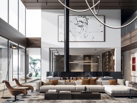 Modern Duplex Villa Living Room