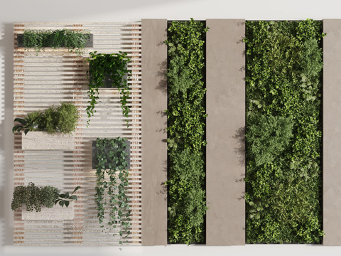 Potted Hanging Basket Plant Wall