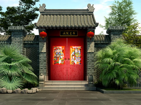 Chinese Courtyard Gate