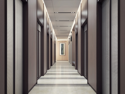 Modern office aisle corridor