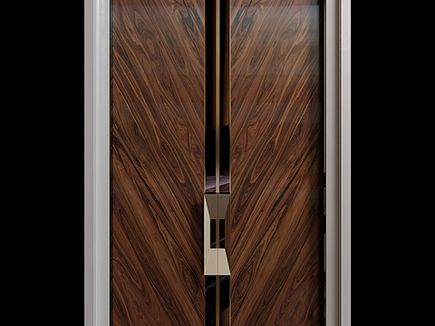 Modern Affordable Luxury Style Solid Wood Stainless Steel Double Door Free