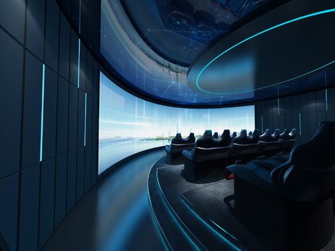 Modern science and technology wind cinema screening room